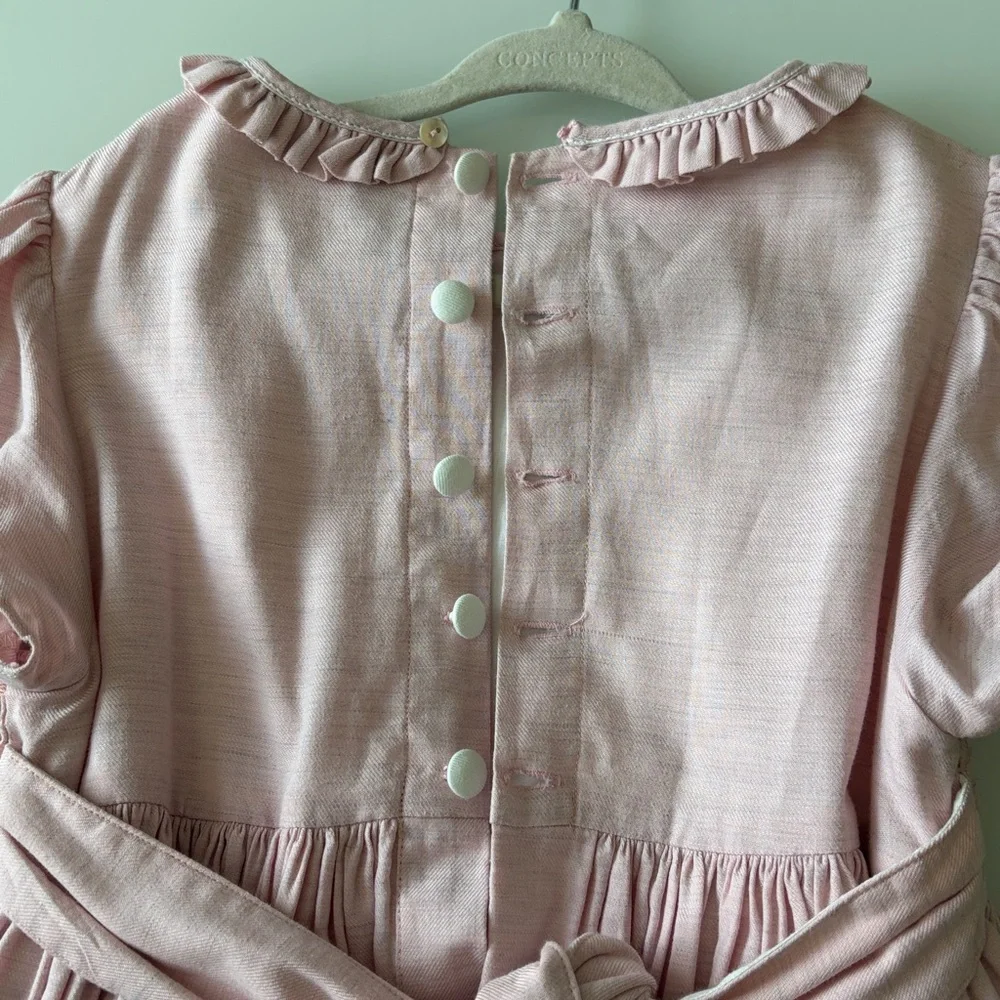 Charlotte sy Dimby Light Pink Smocked Dress Sz 8 - Picture 11 of 13
